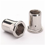 Flat Head Half Hexagon Body Rivet Nut